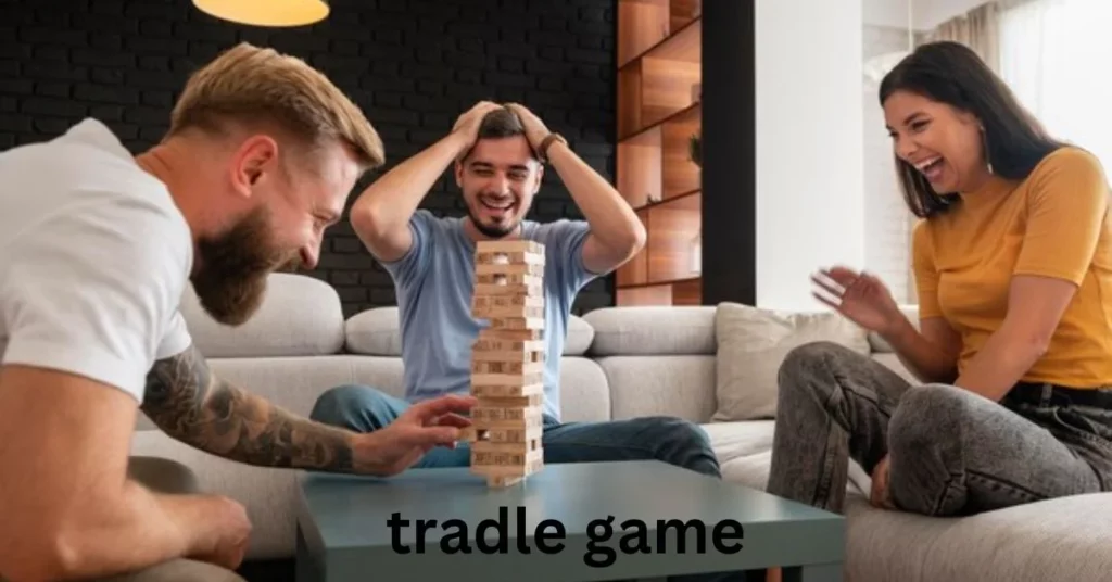 a group of men playing a game tradle game
